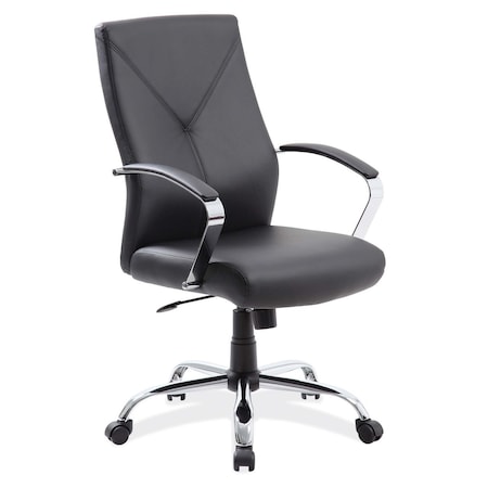Officesource Boxero Collection Executive High Back with Chrome Frame 1401VBK